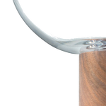 lsa oblate large clear vase with walnut base close