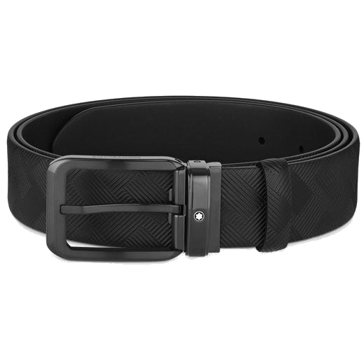 Montblanc's Black Reversible Extreme 3.0 Matt PVD-Coated Pin Buckle Belt features a textured side.