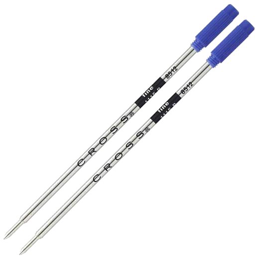 Cross fine blue ballpoint refills in a pack of two.