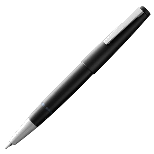 The LAMY black medium fountain pen in the 2000 collection.