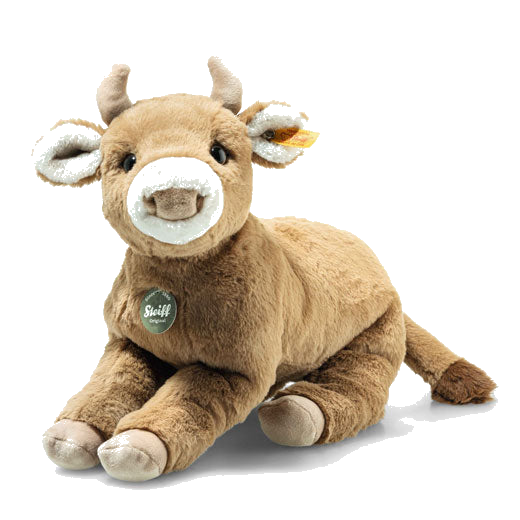 Steiff's Resi the Calf, 32 cm Brown is made out of polyester with a soft plush.