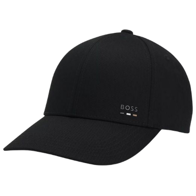 1 boss zed cotton twill black cap with signature stripe and logo trim 50539428 01 001