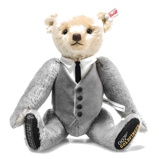 Steiff's James Bond Goldfinger 60th Anniversary Musical Teddy is made out of a mohair and cotton blend that has a soft touch.