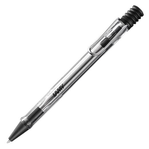 The LAMY transparent non-fade plastic ballpoint pen in the Vista collection.