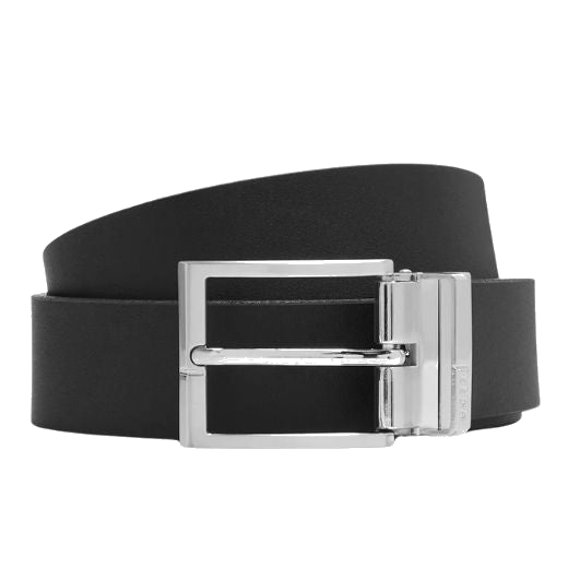 The Geppy Soft Reversible Black & Brown Leather Plaque & Pin Buckle Belt by BOSS.