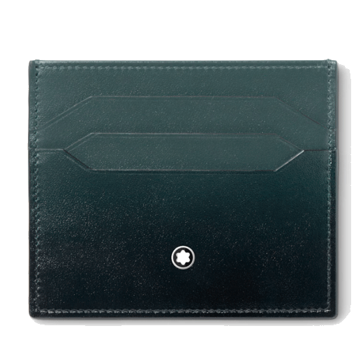 Montblanc's Meisterstück 6CC Sfumato British Green Card Holder is made out of smooth calfskin leather.
