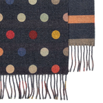 paul smith navy cashmere spot stripe scarf edge
