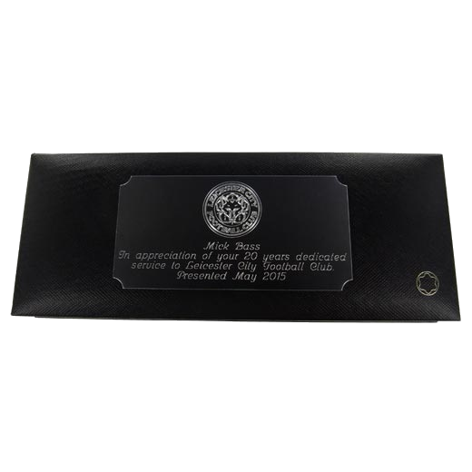 Montblanc corporate plaque engraving for Leicester City Football Club.