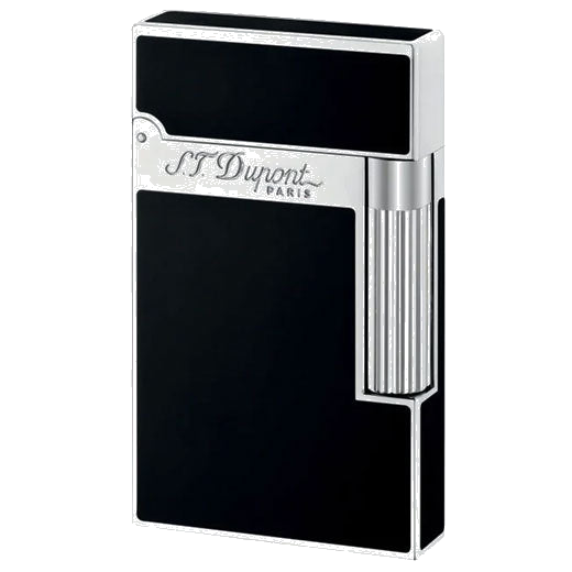 This Black Lacquer & Palladium Ligne 2 Lighter is designed by S.T. Dupont Paris.