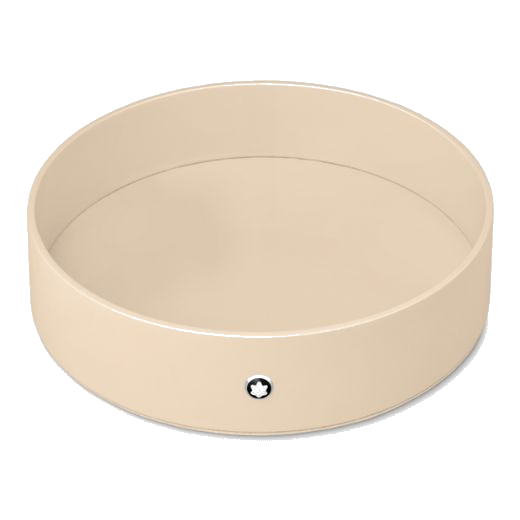 This Ivory Lacquer Round Desk Tray, Large by Montblanc can be put together as a set to create a desk tidy.