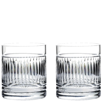 These Art Deco 2 x 38cl Large 'On the Rocks' Tumblers have been designed by Royal Scot Crystal.