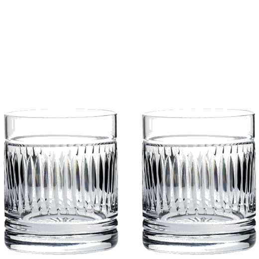 These Art Deco 2 x 38cl Large 'On the Rocks' Tumblers have been designed by Royal Scot Crystal.