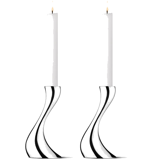 Georg Jensen Small Cobra Candle Holders.
