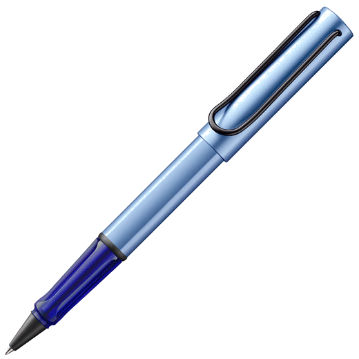 LAMY's AL-Star Aquatic Special Edition Rollerball Pen has a lovely metallic sheen on the cap and barrel with the LAMY brand name engraved towards the bottom.
