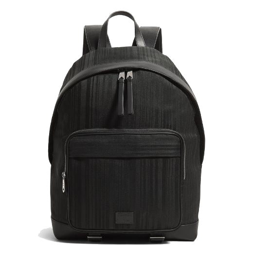This Black Shadow Stripe Backpack with Cowhide Trim by Paul Smith has multiple zip compartments so you can easily stay organised.
