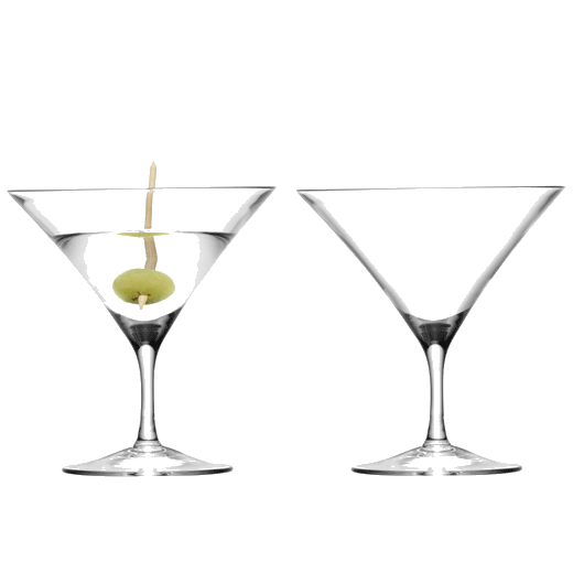 These LSA Bar Martini Glasses, Set of Two are made with mouth-blown glass.