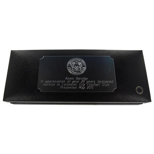 Montblanc corporate plaque engraving for Leicester City Football Club.