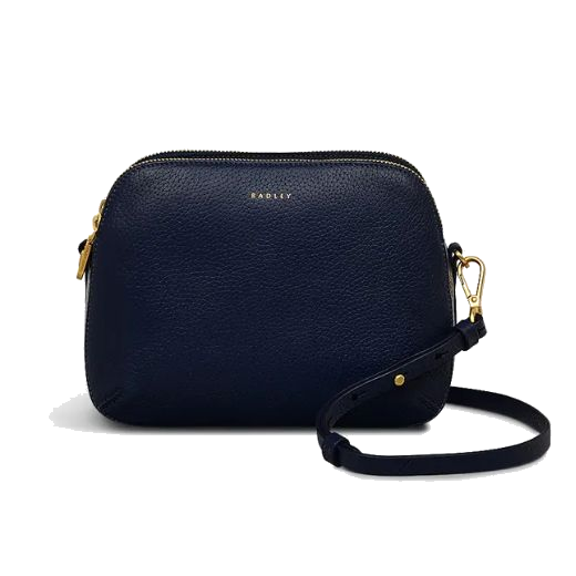 This Radley Dukes Place Icon Evenfall Leather Cross Body Bag has a matching leather strap that is adjustable with the buckle feature.