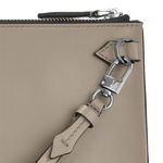 grey leather pouch