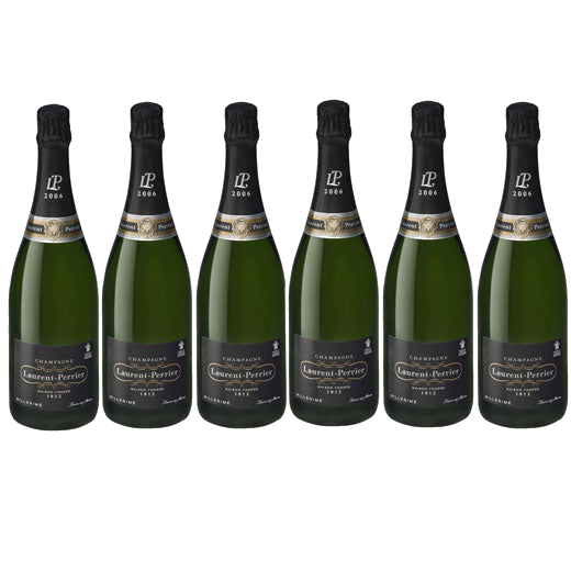 6 bottles of Laurent-Perrier Vintage 2006, Brut Champagne 75 cl with gift boxes.