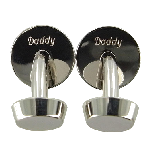 Hugo Boss cufflinks engraving in our script rounded font.