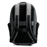 boss grey backpack with log