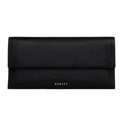Radley's The Chancery Large Flapover Black Purse is made out of soft grained leather that is tanned black.