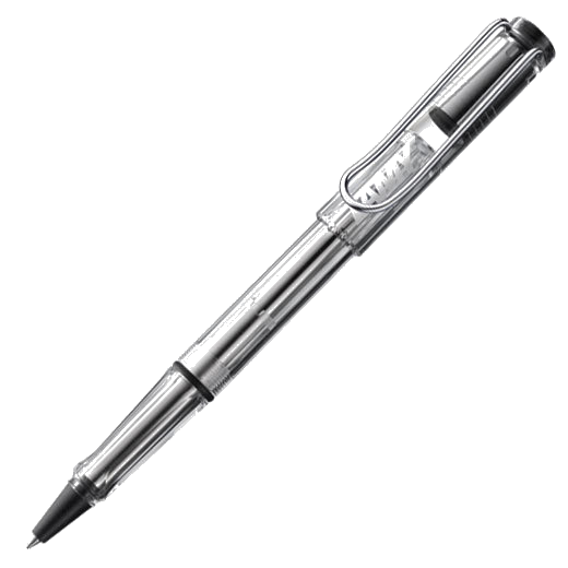 The LAMY transparent non-fade plastic rollerball pen in the Vista collection.