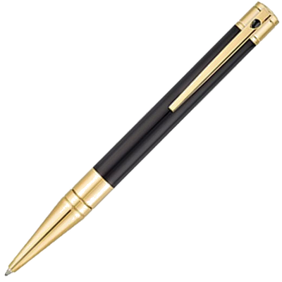 s t dupont black gold d initial ballpoint pen