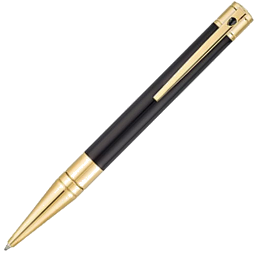 s t dupont black gold d initial ballpoint pen