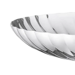 This Georg Jensen Stainless Steel Bernadotte Dish on Stand features a polished mirror finish.