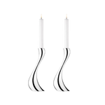 Stainless Steel Cobra Pair of Large Candle Holders