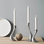 These Georg Jensen Stainless Steel Cobra Set of 3 Candle Holders will be presented inside a gift box.