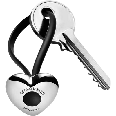 This is the Georg Jensen Stainless Steel & Polyurethane Heart Keyring.