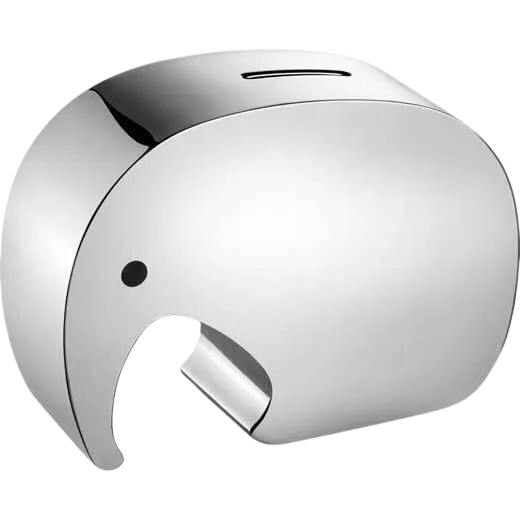 Moneyphant Money Box, crafted out of stainless steel with a mirror finish.