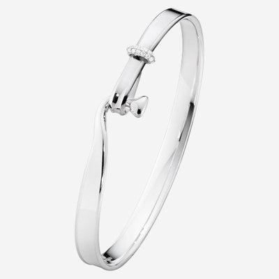 This is the Georg Jensen Sterling Silver & White Diamond Torun Bangle. 