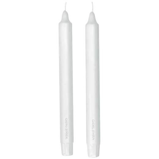 Georg Jensen Tall White Candles - made from paraffin wax, and have a calm, long-lasting burning life.