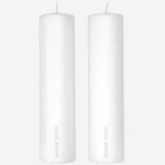 Elegant Georg Jensen White Candle Pair - made from paraffin wax.