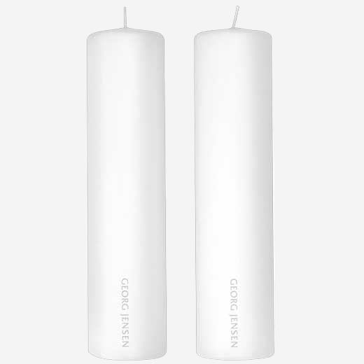 Elegant Georg Jensen White Candle Pair - made from paraffin wax.