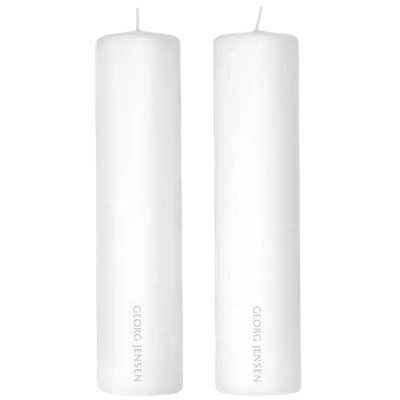 Elegant Georg Jensen White Candle Pair - made from paraffin wax.