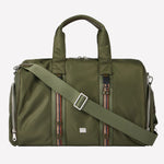 Green Recycled Nylon Holdall with Signature Stripe Trim