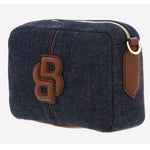 Cotton Anett Navy Cross Body Bag with Double ‘B’ Monogram