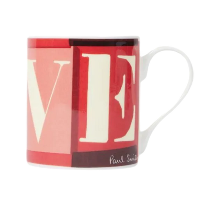 This Paul Smith Bone China Love Mug is made out of bone china and features a delicate handle with a vibrant design that is finished with the Paul smith