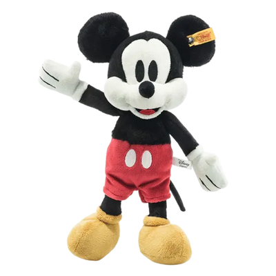 Steiff's Soft Cuddly Friends Disney Originals Mickey Mouse is made out of soft plush.