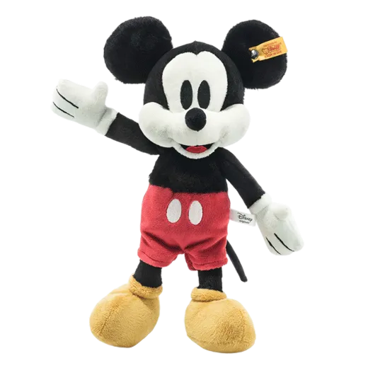 Steiff's Soft Cuddly Friends Disney Originals Mickey Mouse is made out of soft plush.