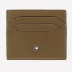 This Montblanc leather card holder comes in a Sand colour with the logo on the front.