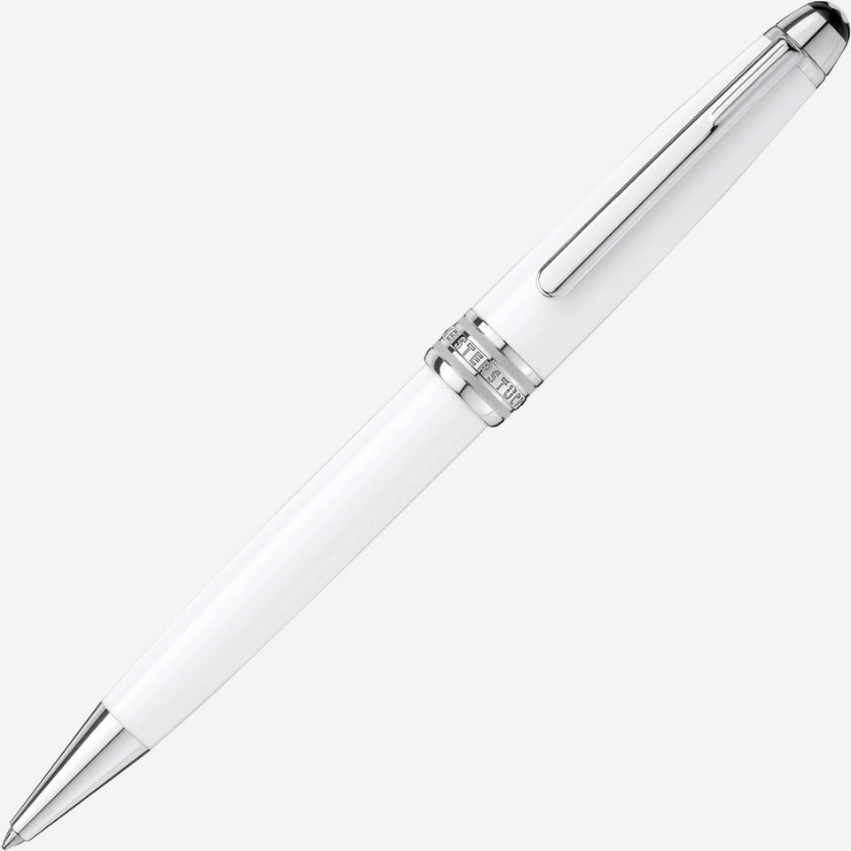 This Montblanc Meisterstück Ballpoint Pen is made from a smooth white resin.