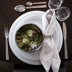 This Georg Jensen Napkin Ring comes as a set of two and looks great on all table settings.