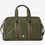 Green Recycled Nylon Holdall with Signature Stripe Trim