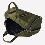Green Recycled Nylon Holdall with Signature Stripe Trim